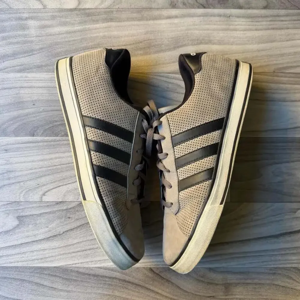 Adidas Neo G31795 Grey Perforated Sneakers Size 11.5